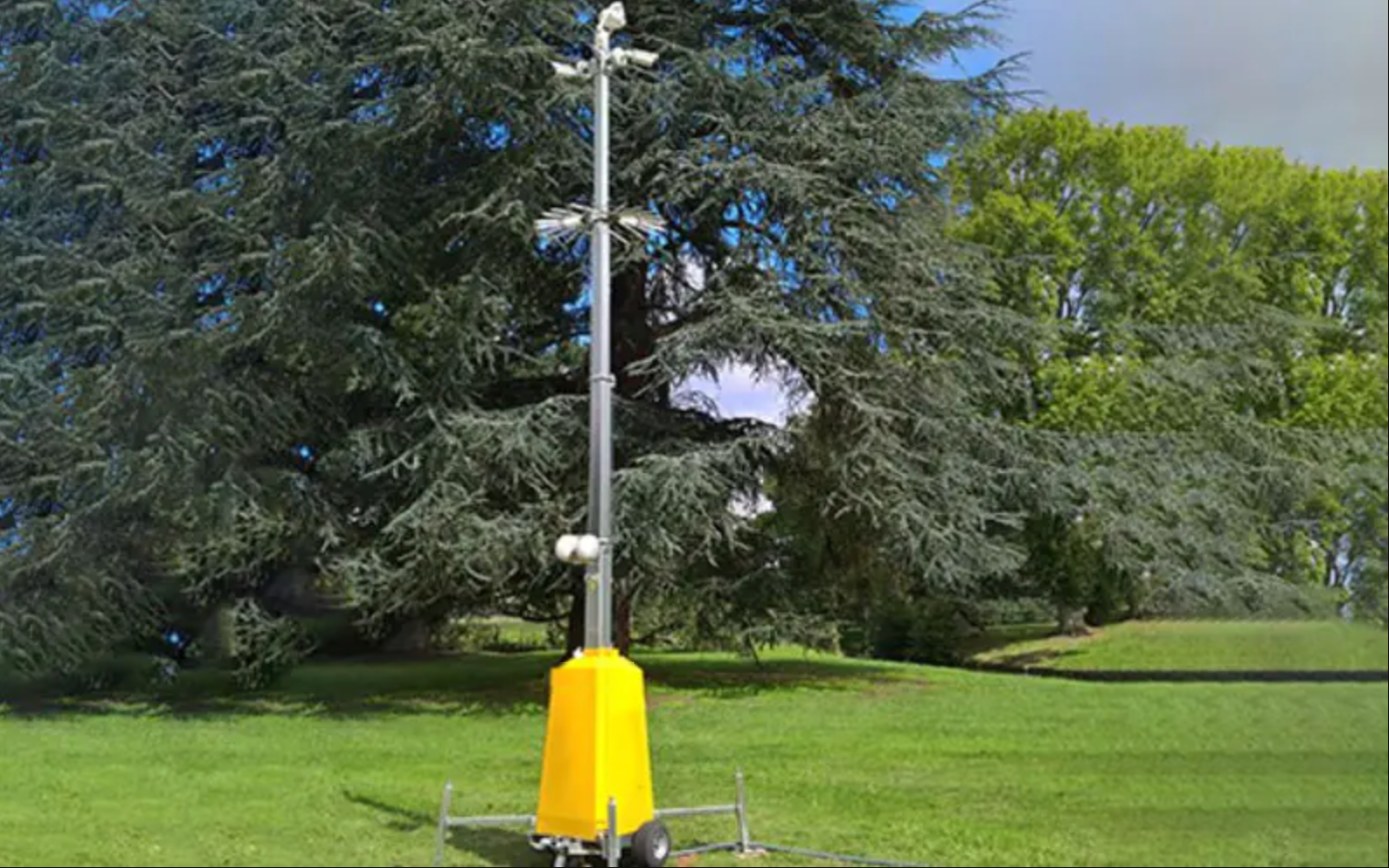 Tour de vidéosurveillance mobile déployée sur site