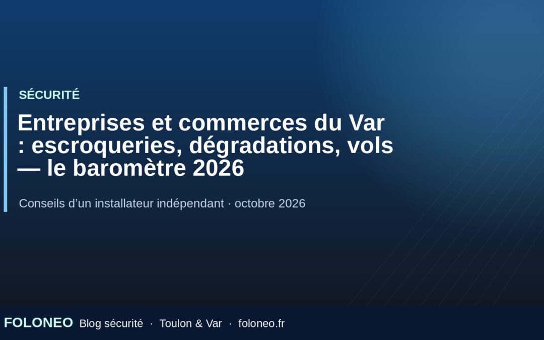 Entreprises et commerces du Var : escroqueries, dégradations, vols — le baromètre 2026 — FOLONEO, Toulon